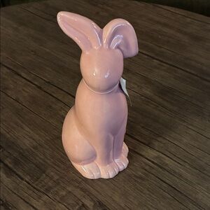 Pink Ceramic Bunny Figurine